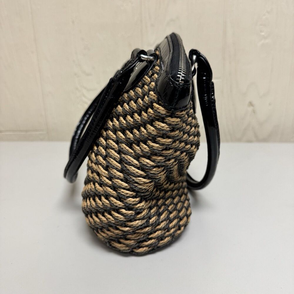 Vintage Brighton Woven Straw Shoulder Crossbody Handbag Purse - Picture 3 of 12